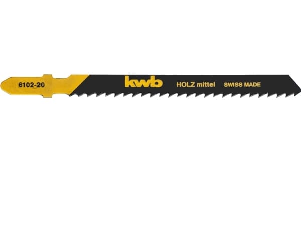 kwb 610220, Figursågblad, Spånskiva, Konstruktionsvirke (tjockt), Träfiberskiva, Hårt träslag, Stål med hög kolhalt (HCS), Svart, 3 mm, 10 cm