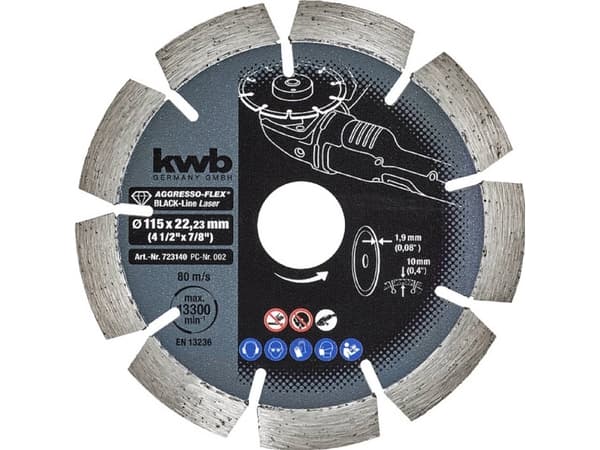 kwb 723140, Skärskiva, Betong, Granit, Hård betong, Natursten, Stenar, Alla märken, 2,2 cm, 11,5 cm, 1 cm