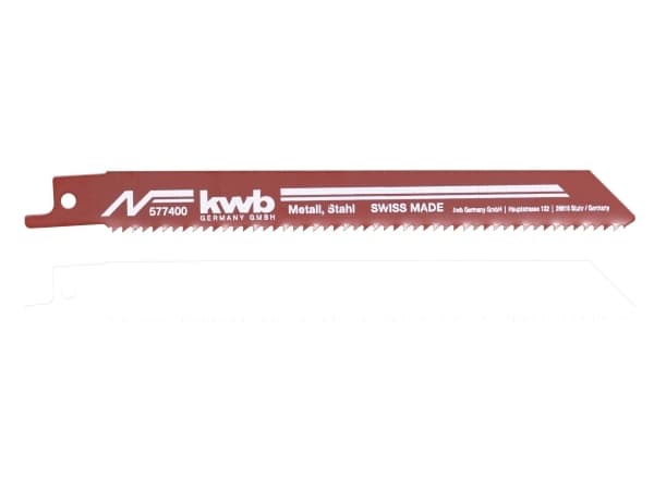 kwb 577400, Sticksågsblad, Gjuten aluminium, Metall, Pipa, Plast, Rostfri stålplåt (tunn), Trä, Trä med spik, Grå, 13 cm, 2,5 mm, 15,3 cm