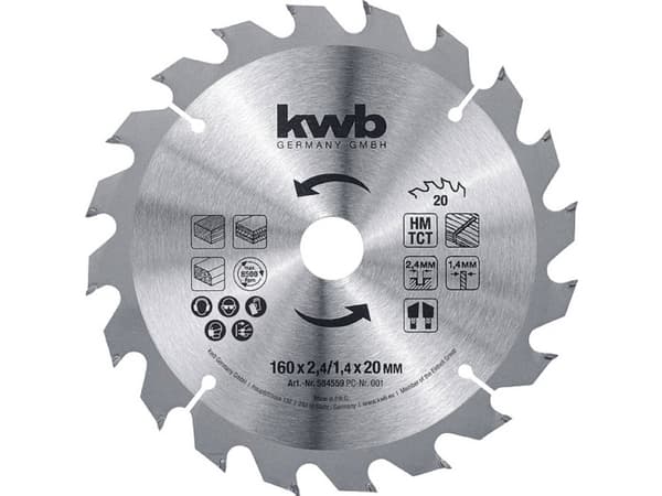 kwb 584559, Laminat, MDF, Gipsskivor, Plast, Plywood, Mjuka träslag, 16 cm, 2 cm, 1,4 mm, 2,4 mm, 1 styck
