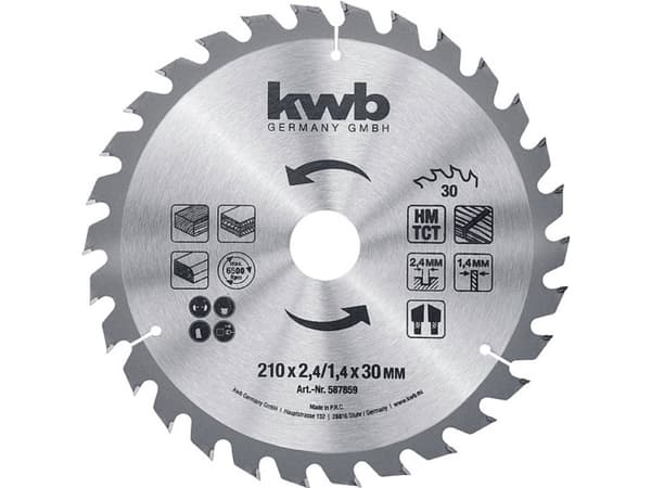 kwb 587859, Laminat, MDF, Gipsskivor, Plast, Plywood, Mjuka träslag, 21 cm, 3 cm, 1,4 mm, 2,4 mm, 1 styck