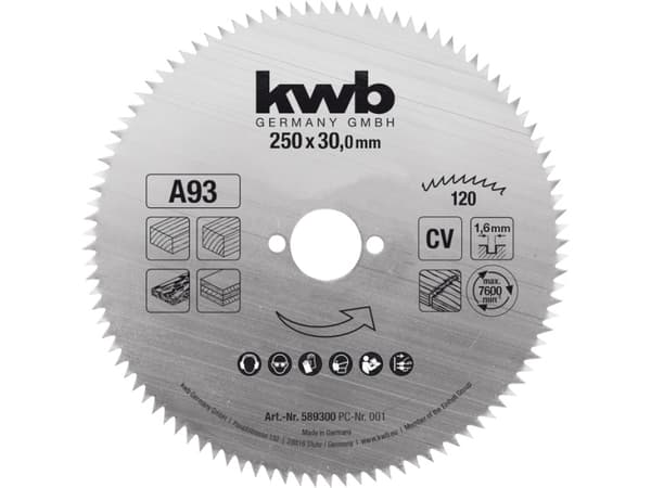 kwb 589300 Rundsavblad 250 x 30 mm 1 stk