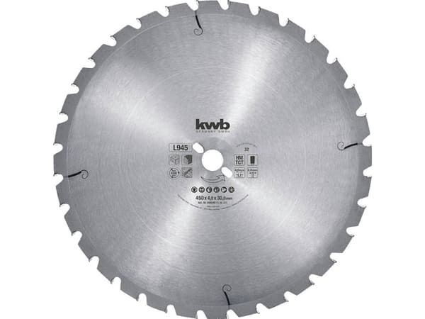 kwb 594540, Mjuka träslag, Ved, Spånskiva, 45 cm, 3 cm, Tungsten Carbide Tipped (TCT), 4 mm, 1 styck