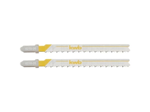 kwb 621020, Figursågblad, Spånskiva, Glasfiberförstärkt plast, Hårt träslag, Plast, Trä, Bimetall, Rostfritt stål, Gul, 7,5 cm, 2,5 mm