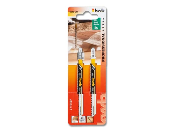 kwb 621020, Figursågblad, Spånskiva, Glasfiberförstärkt plast, Hårt träslag, Plast, Trä, Bimetall, Rostfritt stål, Gul, 7,5 cm, 2,5 mm