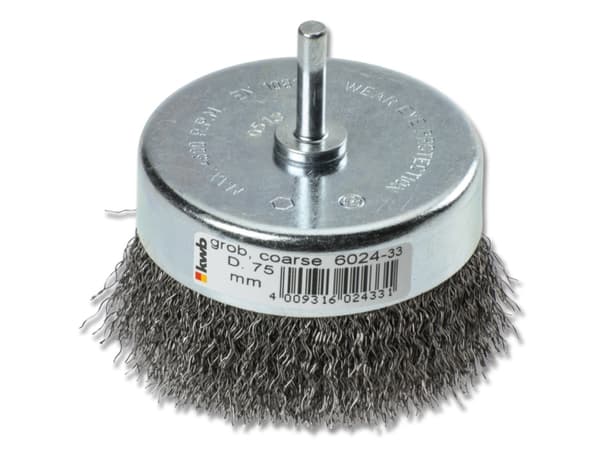 kwb 602433, Koppstålborste, 7,5 cm, 0,3 mm, Marmor, Metall