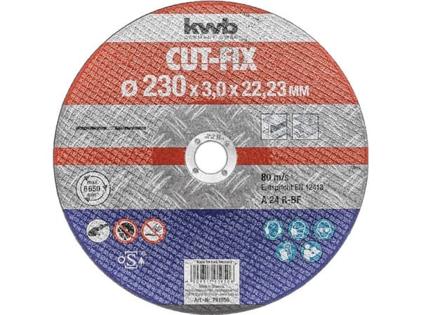 kwb CUT-FIX, Klippskiva, Metall, 2,2 cm, 23 cm, 3 mm, 80 m/s