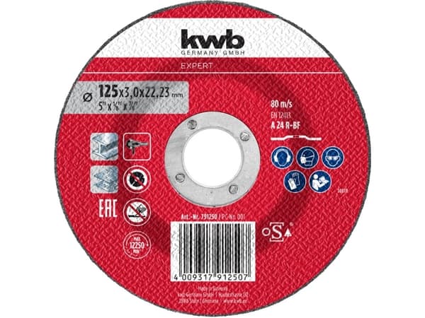 kwb 791973, Kutteskive, Nedtrykket senter, Metall, Blad metall, Alle merker, 2,54 cm, 35,5 cm