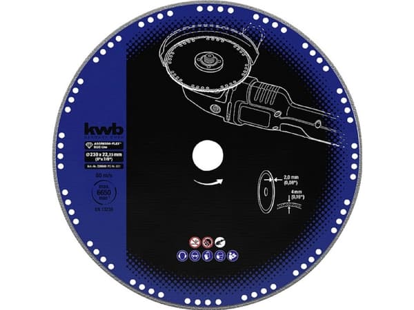 kwb 720840, Klippskiva, Gjuten aluminium, Rostfritt stål, Stål, Varje varumärke, 2,22 cm, 23 cm, Grå