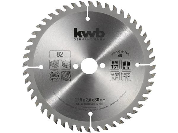 kwb 588265, Spånskiva, Hårt träslag, Plywood, 21,6 cm, 3 cm, 1,8 mm, 2,8 mm, 1 styck
