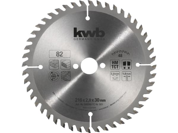 kwb 588265, Spånskiva, Hårt träslag, Plywood, 21,6 cm, 3 cm, 1,8 mm, 2,8 mm, 1 styck