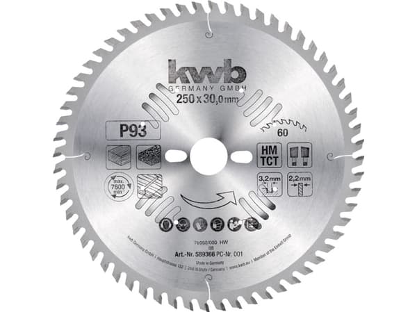kwb 593066, Plywood, Spånskiva, Hårt träslag, 30 cm, 3 cm, 2,2 mm, 3,2 mm, 1 styck