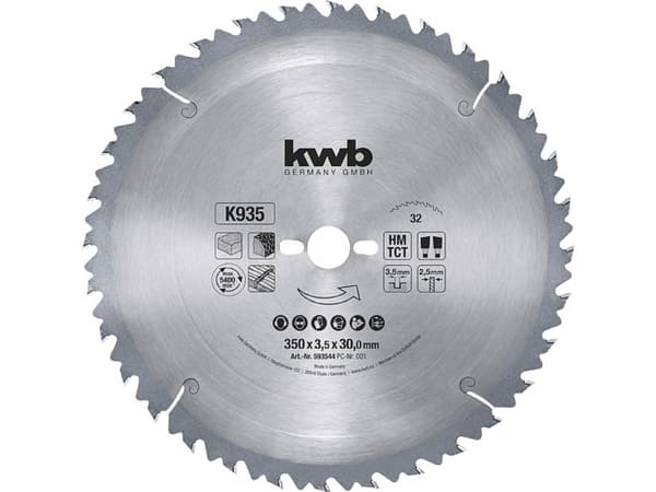 kwb 593544, Mjuka träslag, Spånskiva, Hårt träslag, 35 cm, 3 cm, 2,5 mm, 3,5 mm, 1 styck