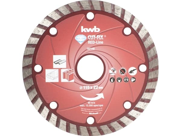 kwb 797140, Klippskiva, 2,2 cm, 11,5 cm, 2,1 mm, 7 mm, Röd