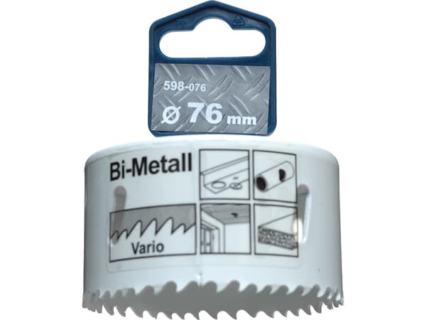 kwb 598076, Single, Borr, Gjuten aluminium, Koppar, Gipsskivor, Plast, Stål, Trä, Vit, Bimetall, Snabbstål (HSS), Kobalt-legerat höghastighetsstål (H