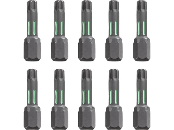 kwb 122280, 10 stykker, Torx, T40, Stål, 25 mm, 25,4 / 4 mm (1 / 4")