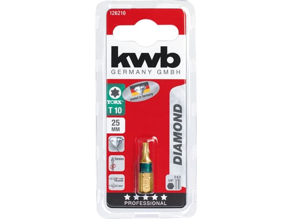kwb 126210, Drill, Diamantdrillbor, 25 mm, Tre, Rustfritt stål, Sekskanttange