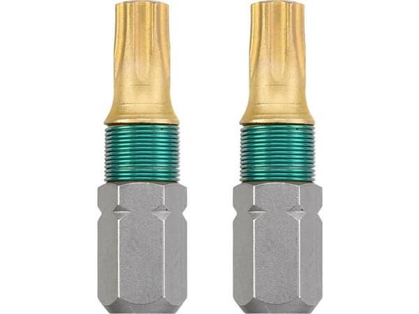 kwb 124210, 2 styck, Torx, T10, Rostfritt stål, 25 mm, 25,4 / 4 mm (1 / 4")