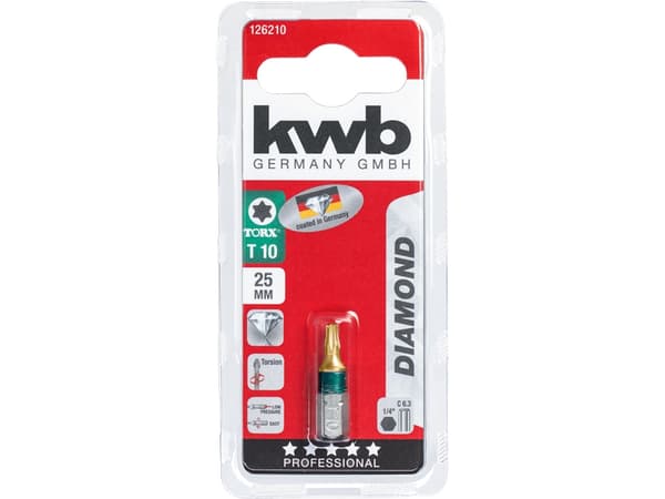 kwb 126230, 1 kpl, Torx, T30, Terästä, 2,5 cm