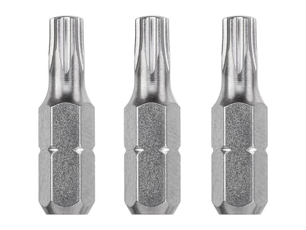 kwb 121207, 3 styck, Torx, T7, Stål, 25 mm, 25,4 / 4 mm (1 / 4")