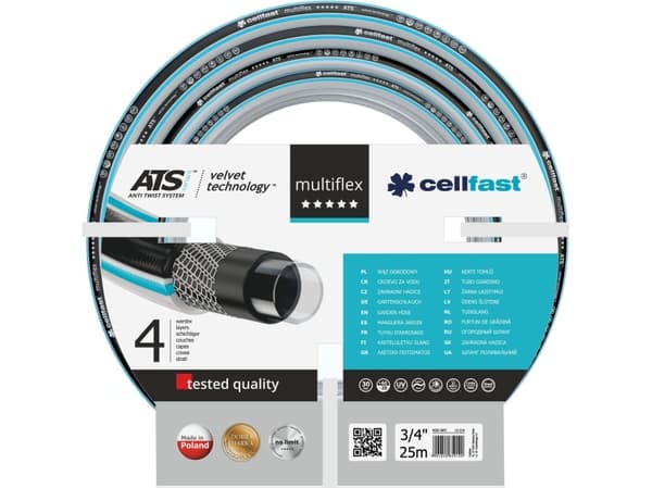 CELLFAST 13-220, 25 m, Lyseblå, Lysegrå, Sort, 30 stang, 1,91 cm, -20 - 60 °C, Polen