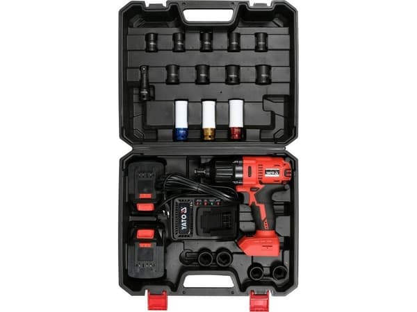 YATO SLAGSNØKKEL 18V LI-ION 1/2" 2x3,0Ah / 21 stk.
