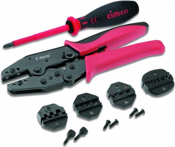 Cimco 102000 kabelkrymperværktøjssæt sort - rød (102000)