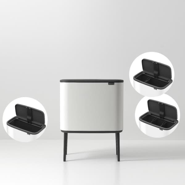Brabantia roskakori Bo Touch Bin, valkoinen, 3 x 11 l