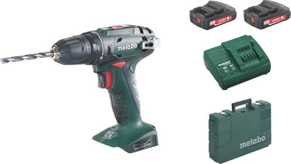 Metabo BS 18 18V Li-Ion batteri Bore-/skruetrækkersæt (2x 2,0Ah batteri) i kuffert