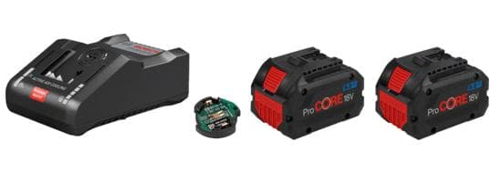 Bosch Professional 2x ProCORE18V 8,0Ah batterier + GAL 18V-160 C oplader + Tilslutningsmodul GCY 42