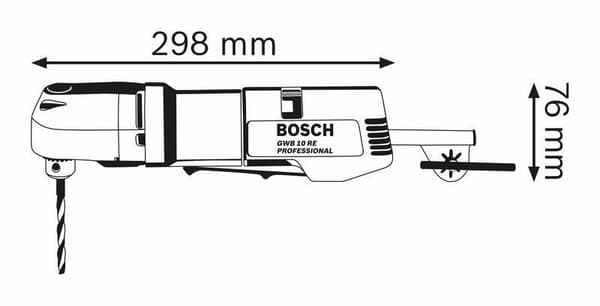 Bosch professionel GWB 10 RE Vinklet bor - 400W - med nøgleborepatron