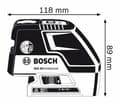 Miniatyrbild 2 av 2: Bosch GCL 25 Professional Point-Cross Line Laser + BT 150 stativ