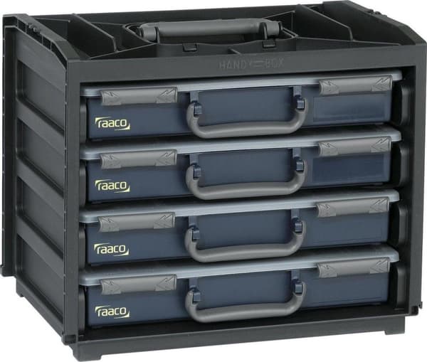Raaco Handybox - Med 4 Sortimentsæsker - Inkl. indstikskasser - 136242