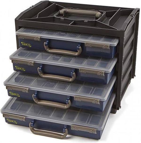 Raaco Handybox - Med 4 Sortimentsæsker - Inkl. indstikskasser - 136242