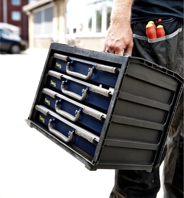 Raaco Handybox - Med 4 Sortimentsæsker - Inkl. indstikskasser - 136242