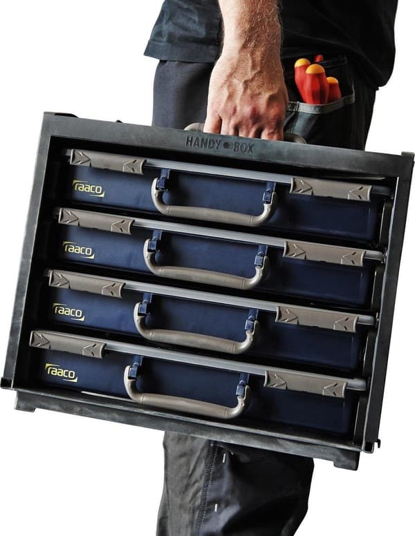 Raaco Handybox - Med 4 Sortimentsæsker - Inkl. indstikskasser - 136242