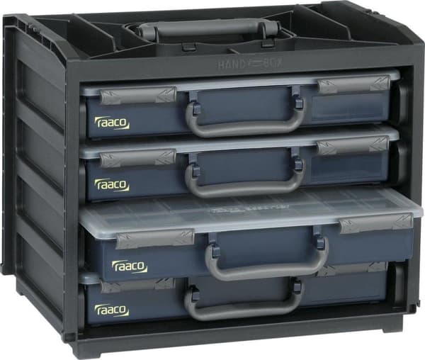 Raaco Handybox - Med 4 Sortimentsæsker - Inkl. indstikskasser - 136242