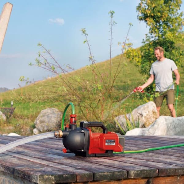Einhell Battery Garden Pump AQUINNA Power X-Change (Li-Ion - 2x 18 V - 2,6 bar - 3000 L/h flöde - 2-stegs ECO-brytare - vattenpåfyllnings- och tömning