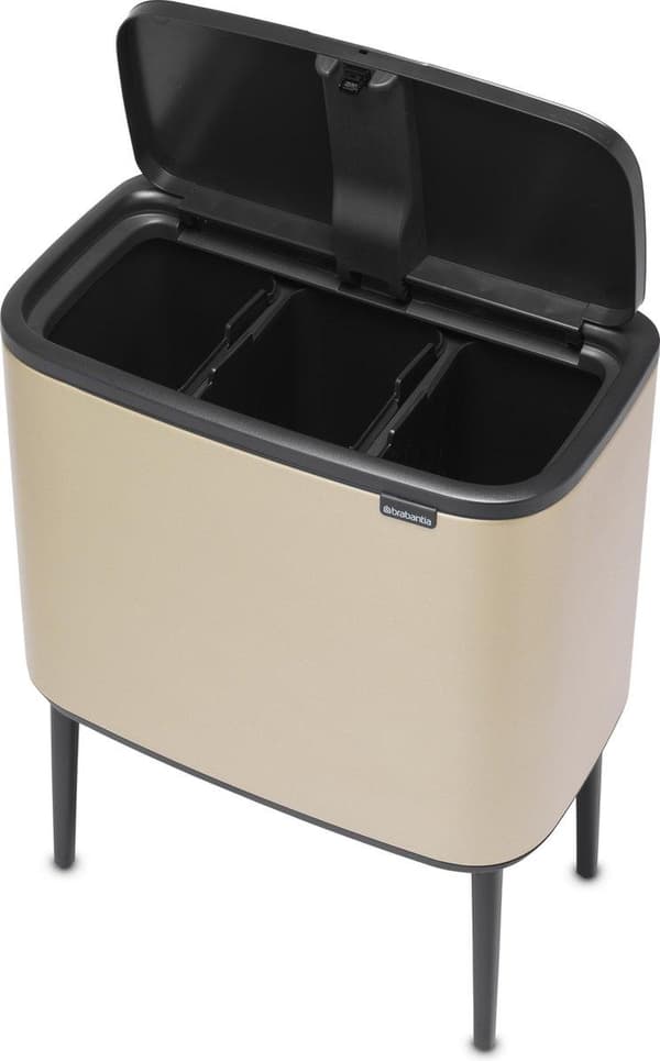 Brabantia Bo Touch Beholder Affaldsspand 33 Liter (3x11 Liter) Creme