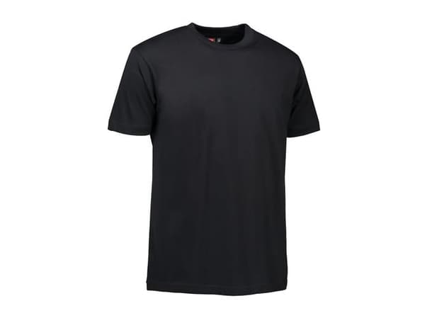 ID IDENTITY T-shirt T-TIME® med rund hals, fire-lags halsrib og nakke- og skulderbånd. Sort Størrelse XL