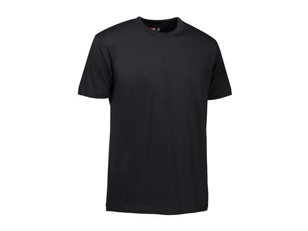 ID IDENTITY T-shirt T-TIME® med rund hals, fire-lags halsrib og nakke- og skulderbånd. Sort Størrelse XL