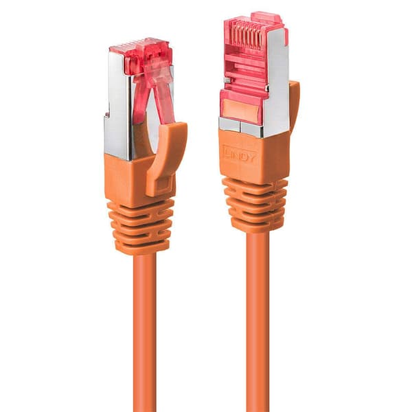 LINDY 47810 RJ45 Nätverkkabel, Patchkabel CAT 6 S/FTP 3.00 m Orange 1 st