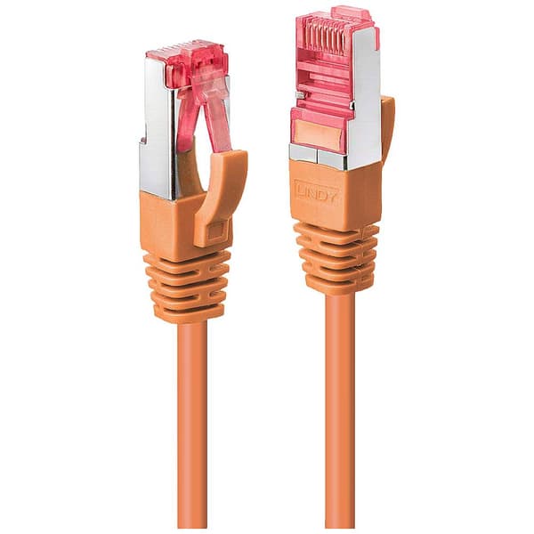 LINDY 47810 RJ45 Nätverkkabel, Patchkabel CAT 6 S/FTP 3.00 m Orange 1 st