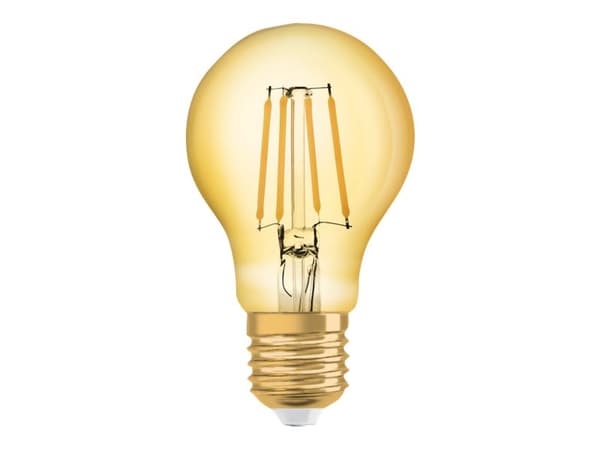 OSRAM Vintage 1906 Classic A - LED-glödlampa med filament - form: A60 - E27 - 4 W (motsvarande 35 W) - klass F - varmt vitt ljus - 2400 K - guld