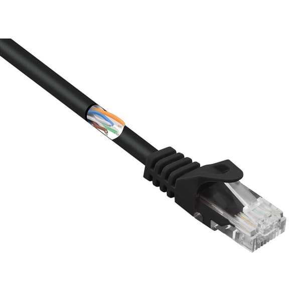 Renkforce RF-5044016 RJ45 Nätverkkabel, Patchkabel CAT 5e U/UTP 10.00 m Svart med låsskydd 1 st