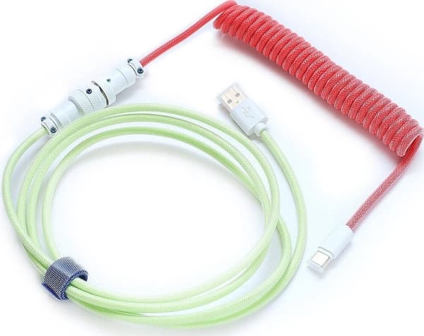 Ducky Premicord Strawberry Frog spiralinis kabelis USB laidas, USB Type C iki Type A - 1,8 m