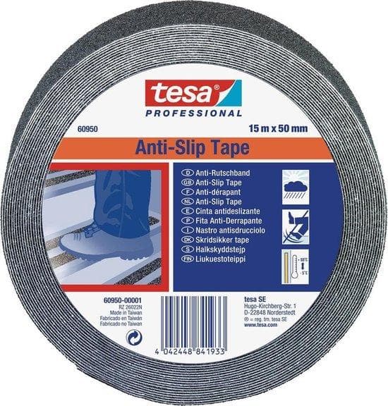 tesa liukumaton teippi musta 15m x 100mm DIN 51130/DIN67510 (60950-00002-00)
