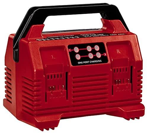 Einhell alkuperäinen laturi Power X-Quattrocharger 4A Power X-Change (Li-Ion, 18V, 2x2 akun samanaikainen lataus, akun valvonta, älykäs latauksen hall