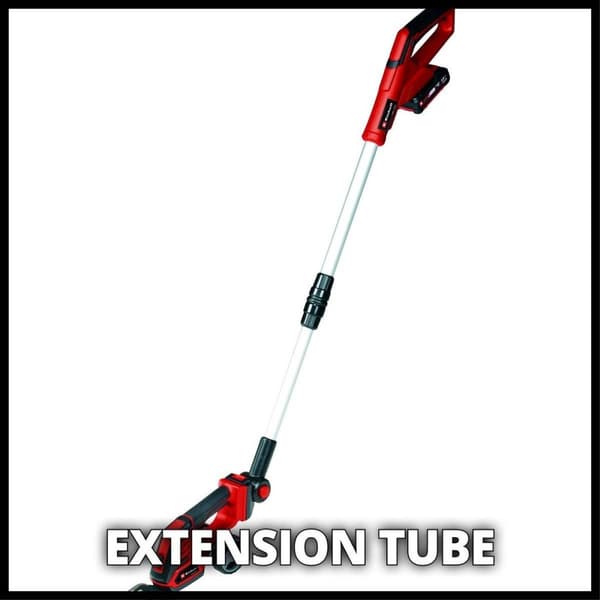 Einhell Batteri Græs-/Hækkeklipper GE-CG 18/100 Li T-Solo Power X-Change (Li-Ion, 18 V, teleskophåndtag, klippebredde græsklippekniv 100 mm, hækkeklip