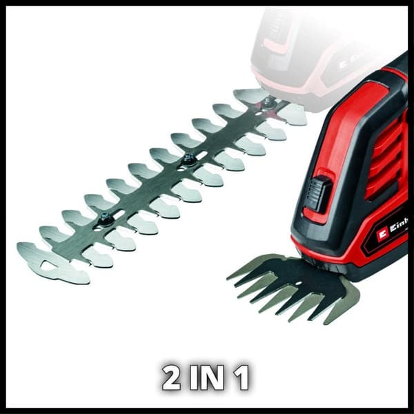 Einhell Batteri Græs-/Hækkeklipper GE-CG 18/100 Li T-Solo Power X-Change (Li-Ion, 18 V, teleskophåndtag, klippebredde græsklippekniv 100 mm, hækkeklip